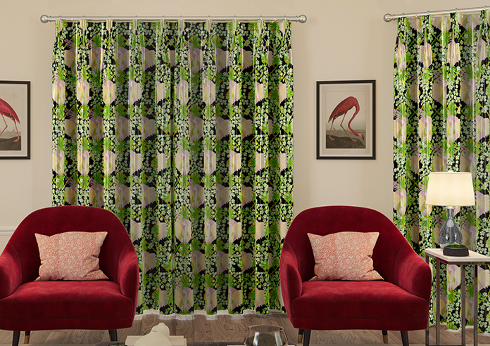 Faded Glamour, Goddess Green Black - Made To Measure Curtains - Image 7